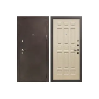 Входная металлическая дверь Лекс 5А Цезарь Беленый дуб (панель №28)